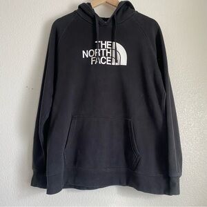 The North Face half dome spell out logo printed hoodie, black, XL